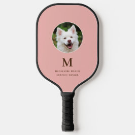 Palas De Pickleball Foto Mascota rosa de color rosa personalizada
