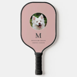 Palas De Pickleball Foto Mascota rosa de Rubor personalizada