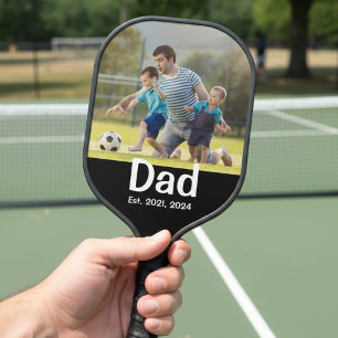 Palas De Pickleball Foto negra de guión establecida por papá 
