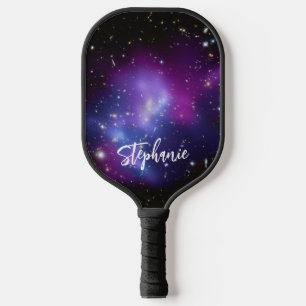 Palas De Pickleball Foto personalizada de galaxia celestial negra y pú