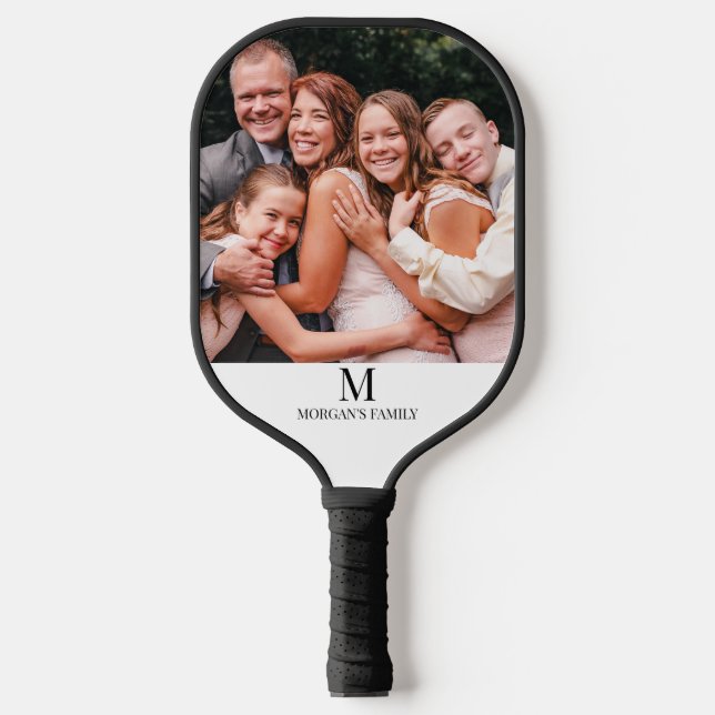 Palas De Pickleball Foto personalizado moderna Monograma Nombre Pickle (Anverso)