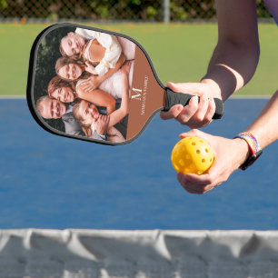 Palas De Pickleball Foto Personalizado moderna Monograma Nombre Terrac