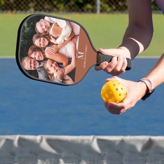 Palas De Pickleball Foto Personalizado moderna Monograma Nombre Terrac (in situ)