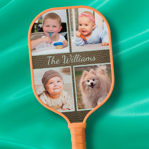Palas De Pickleball Foto personalizado Nombre de guión elegante en la