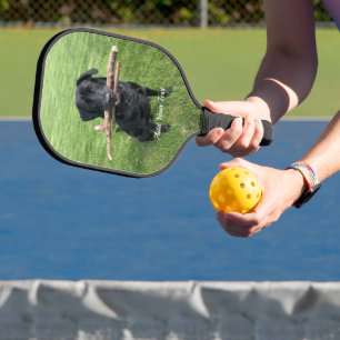 Palas De Pickleball Foto y nombre de perro personalizado del Laborator