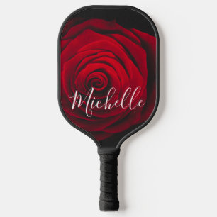Palas De Pickleball Fotografía de la cosecha de rosa rojo monograma pe