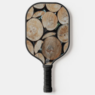 Palas De Pickleball Fotografía de patrón apilado de troncos de ramas d