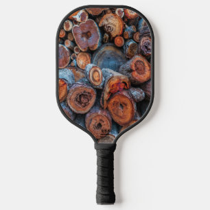 Palas De Pickleball Fotografía de patrón de troncos de árbol cortados