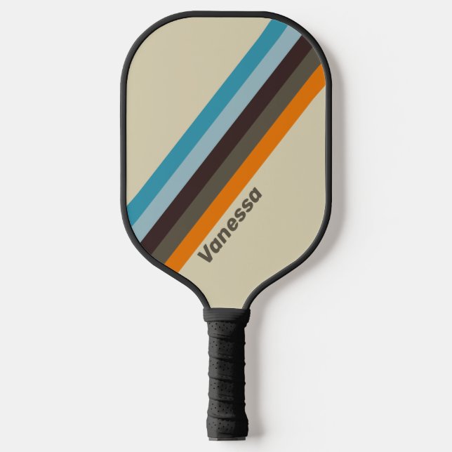 Palas De Pickleball Foxglove Rust Strips con el nombre (Anverso)