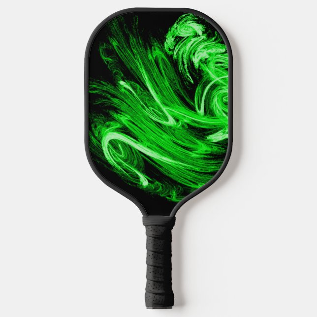 Palas De Pickleball Fractal de humo verde (Anverso)