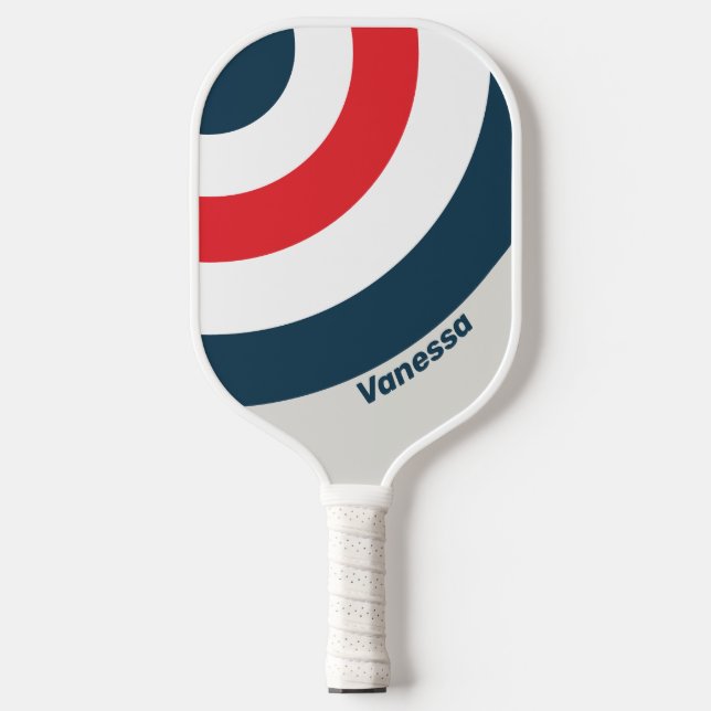 Palas De Pickleball Franja circular de Warbird con nombre (Anverso)