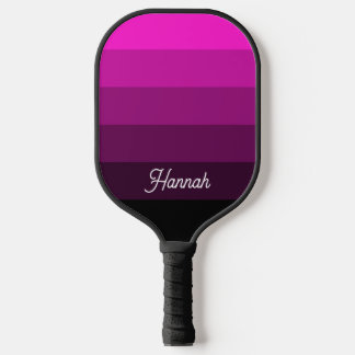 Palas De Pickleball Franja Negra Magenta Personalizada con Efecto Ombr