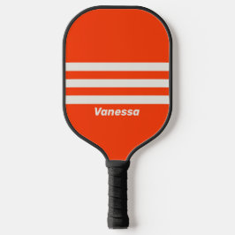 Palas De Pickleball Franjas Retro Atardecer Naranja Tres a través con 
