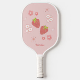 Palas De Pickleball Fresa con flores.