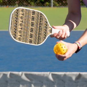 Palas De Pickleball Friso Griego, Patrón Mediterráneo, Marrón