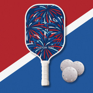 Palas De Pickleball Fuegos artificiales rojos, blancos, azules de EE.U
