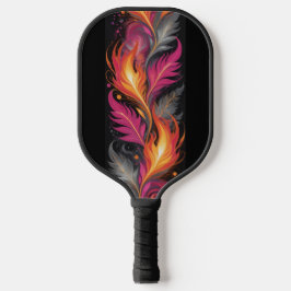 Palas De Pickleball Fuegos de llamas naranja rosa modernas monogramada