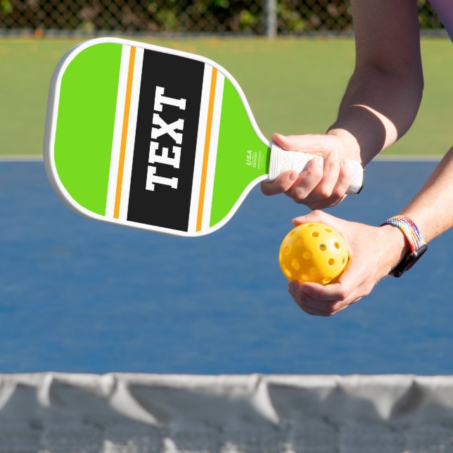 Palas De Pickleball Fun Citrus Brillante Rayos Blancos Amarillos Negro (in situ)