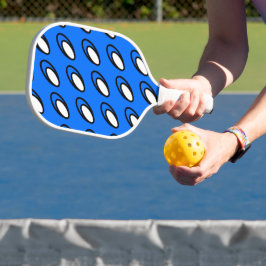 Palas De Pickleball Fun Diagonal Brillante Azul Blanco Tilado Patrón O