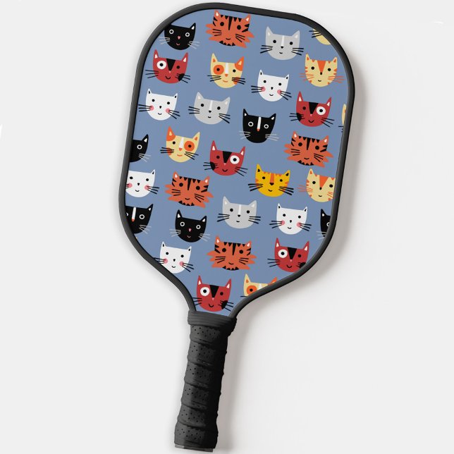 Palas De Pickleball Fun Kitty Cat (Fun kitty cat pattern pickleball paddle for animal lovers.)