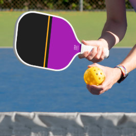 Palas De Pickleball Fun moderno negro morado bloque de color amarillo 