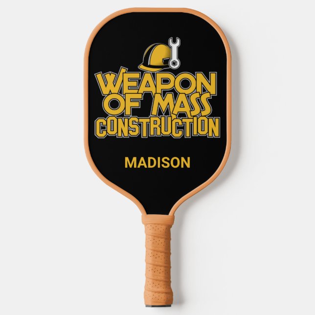 Palas De Pickleball Fundadoso nombre personalizado Trabajador de const (Anverso)