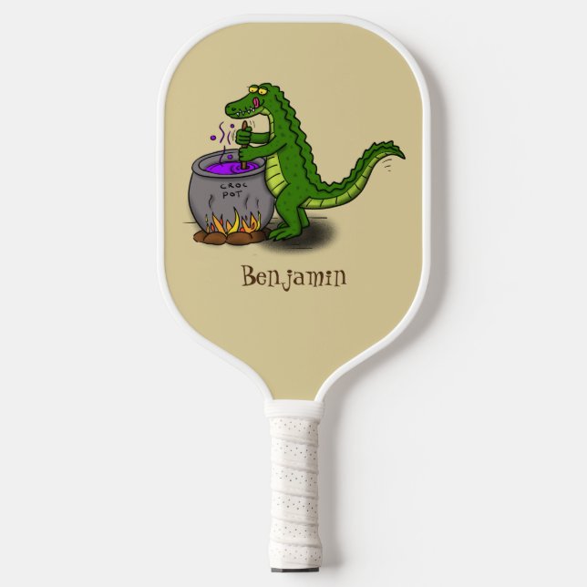 Palas De Pickleball Fundido personalizado de cocina de caimanes verdes (Anverso)