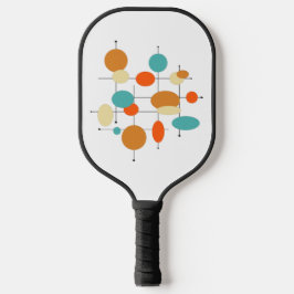 Palas De Pickleball Funky Mid Century Retro Naranjas Círculos turquesa