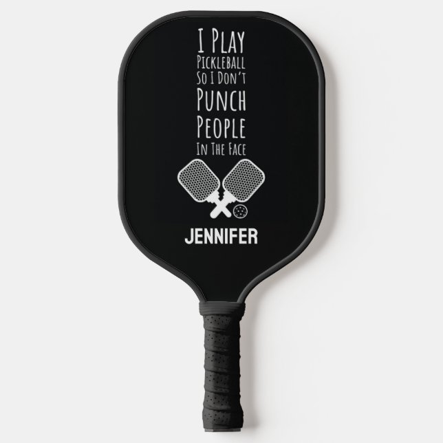 Palas De Pickleball Funny Black Custom Humorous (Anverso)