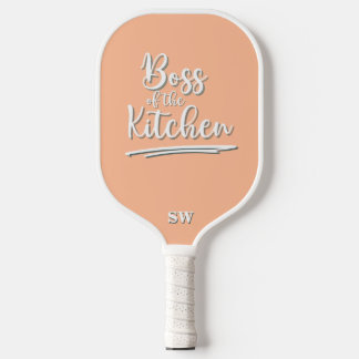 Palas De Pickleball Funny Boss of the Kitchen Peach White