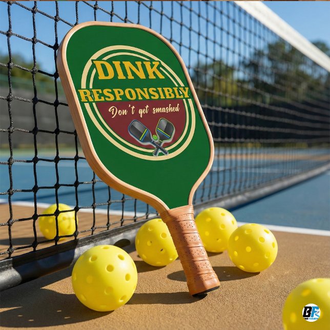 Palas De Pickleball Funny Dink Responsibly Don't Get Smashed Green (Subido por el creador)