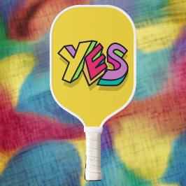 Palas De Pickleball Funny Guay Colorful "SÍ" Deportes negritos amarill
