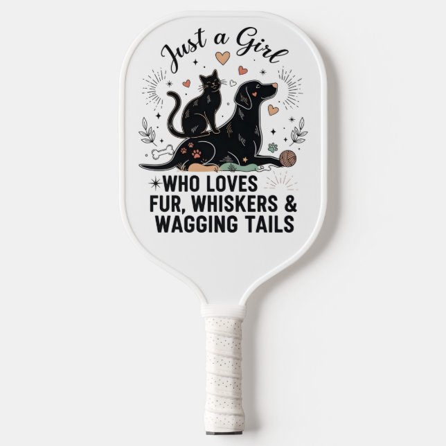 Palas De Pickleball funny Just a Girl who Loves Cats and Dogs mom (Anverso)
