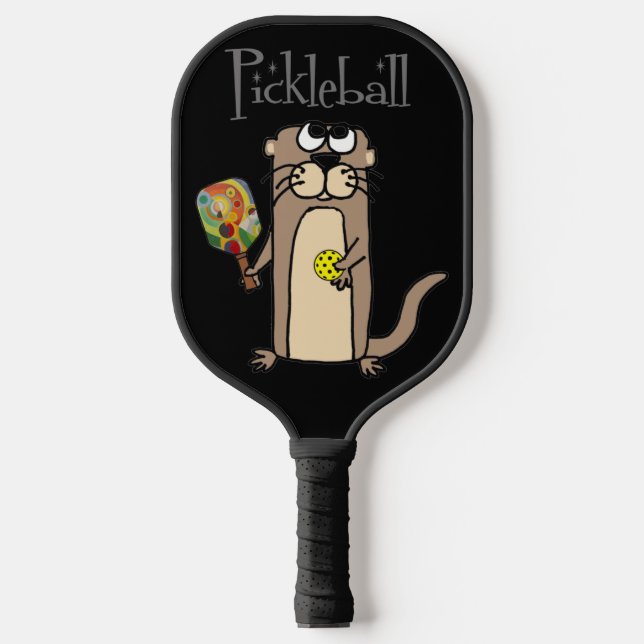 Palas De Pickleball Funny Sea Otter Jugando A Personalizado De Pickleb (Anverso)