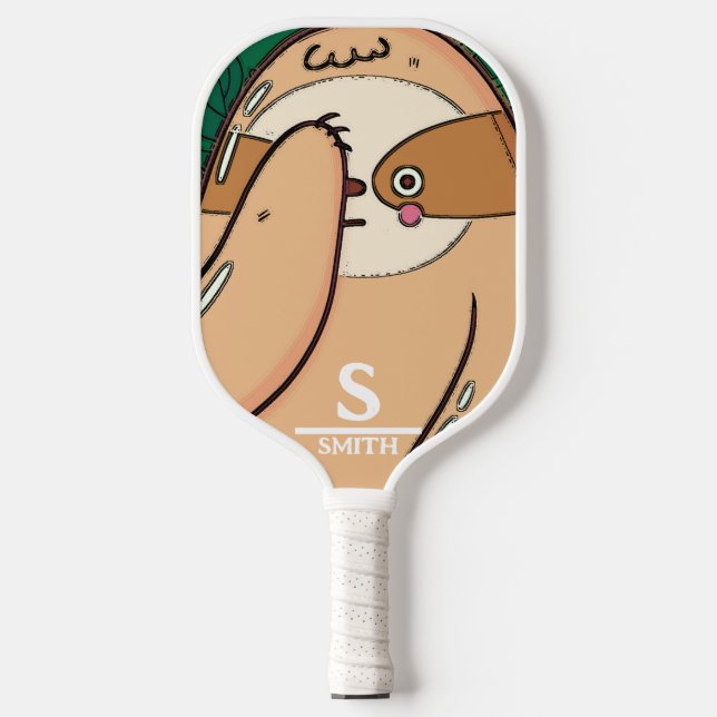 Palas De Pickleball Funny Sloth Pickleball Personalizado (Anverso)