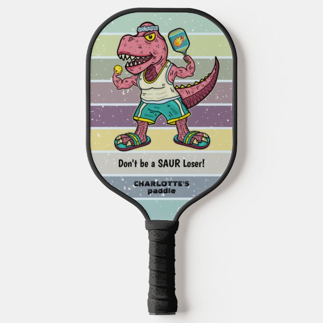 Palas De Pickleball Funny Tyrannosaurus Rex Personalizado retro T-Rex  (Anverso)