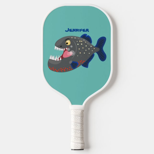 Palas De Pickleball Furioso ilustracion personalizado de piranha (Anverso)