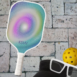 Palas De Pickleball Galaxia Pastel esparcido con monograma