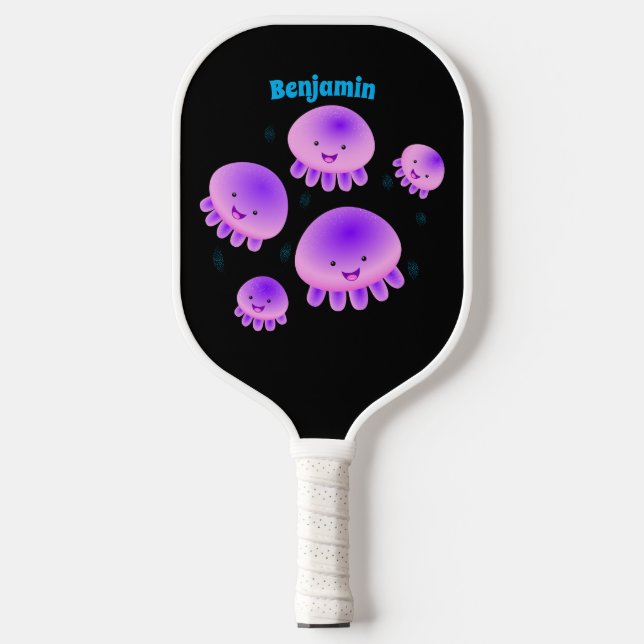 Palas De Pickleball Gallito rosa morado kawaii personalizado (Anverso)