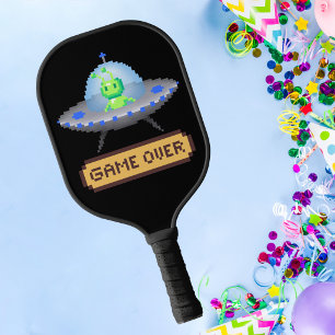 Palas De Pickleball Game Over Alien Volando Ovni Nave Espacial Pixel A