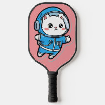Gato Astronauta Lindo Remo de Pickleball con Foto