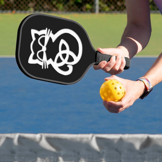 Palas De Pickleball Gato celta del Knot de trinidad blanca (in situ)