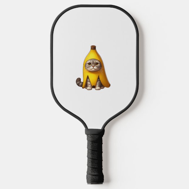 Palas De Pickleball Gato con traje bananero (Anverso)