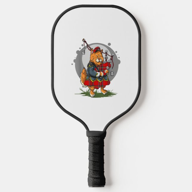 Palas De Pickleball Gato de Bagpipes Jugando Bagpipes Música Escocesa  (Anverso)