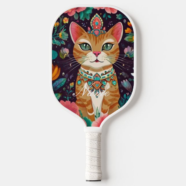 Palas De Pickleball Gato de Bejeweld coronado (Anverso)