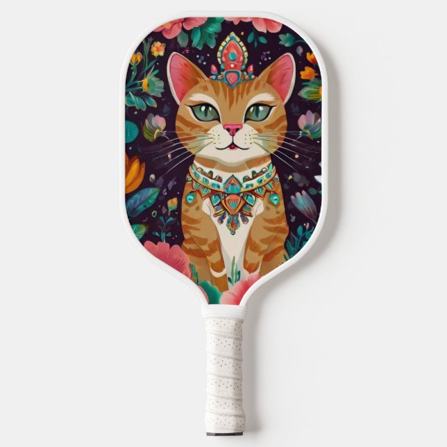 Palas De Pickleball Gato de Bejeweld coronado (Anverso)