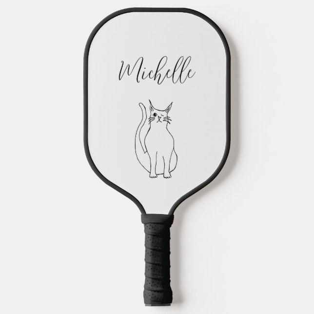 Palas De Pickleball Gato dulce negro blanco Winty Personalizado (Anverso)