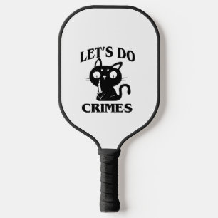 Palas De Pickleball Gato gracioso Hagamos Halloween con crímenes para
