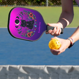 Palas De Pickleball Gato Negro Celestial Místico Rosa Púrpura
