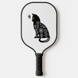 Palas De Pickleball Gato negro con ojos verdes